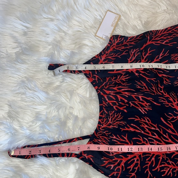 NWT Michael Kors 'Latana' Cotton Cover-Up Maxi Dress ~ in Navy and Coral Red - Picture 9 of 16